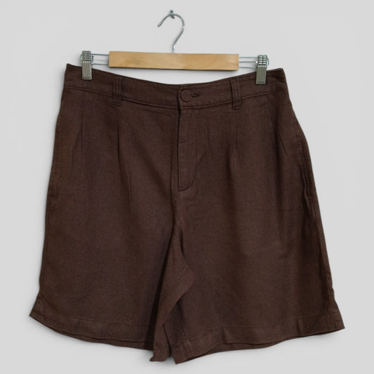 (12) Anko | Brown Linen Blend Shorts