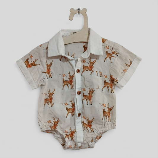 (000JNR) Beneer & Hazelnut | Deer Onesie