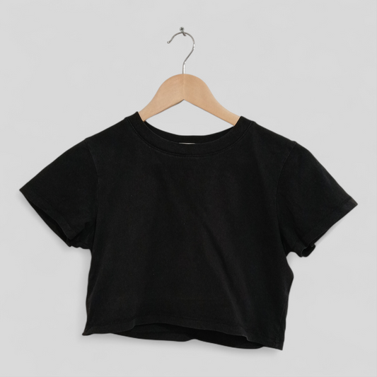 (XS) Cotton On | Black Crop Tee