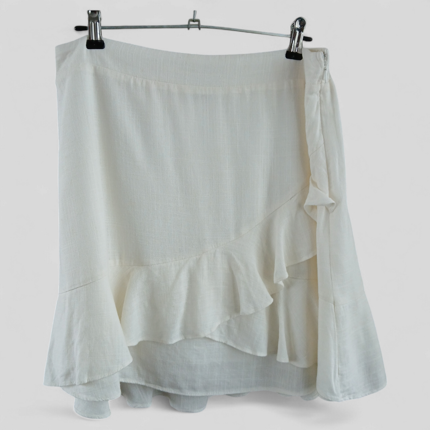 (12) Dotti Natural White Viscose/Linen Blend Skirt