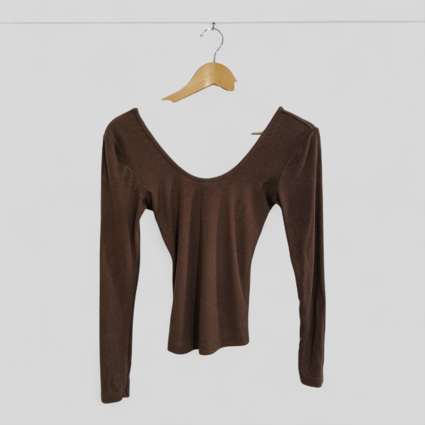 (XS) White Sandstorm | Brown LS Blouse