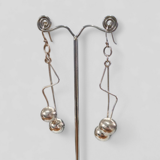 Bella Donna Silver | EARRINGS TWIN BALL STERLING SILVER