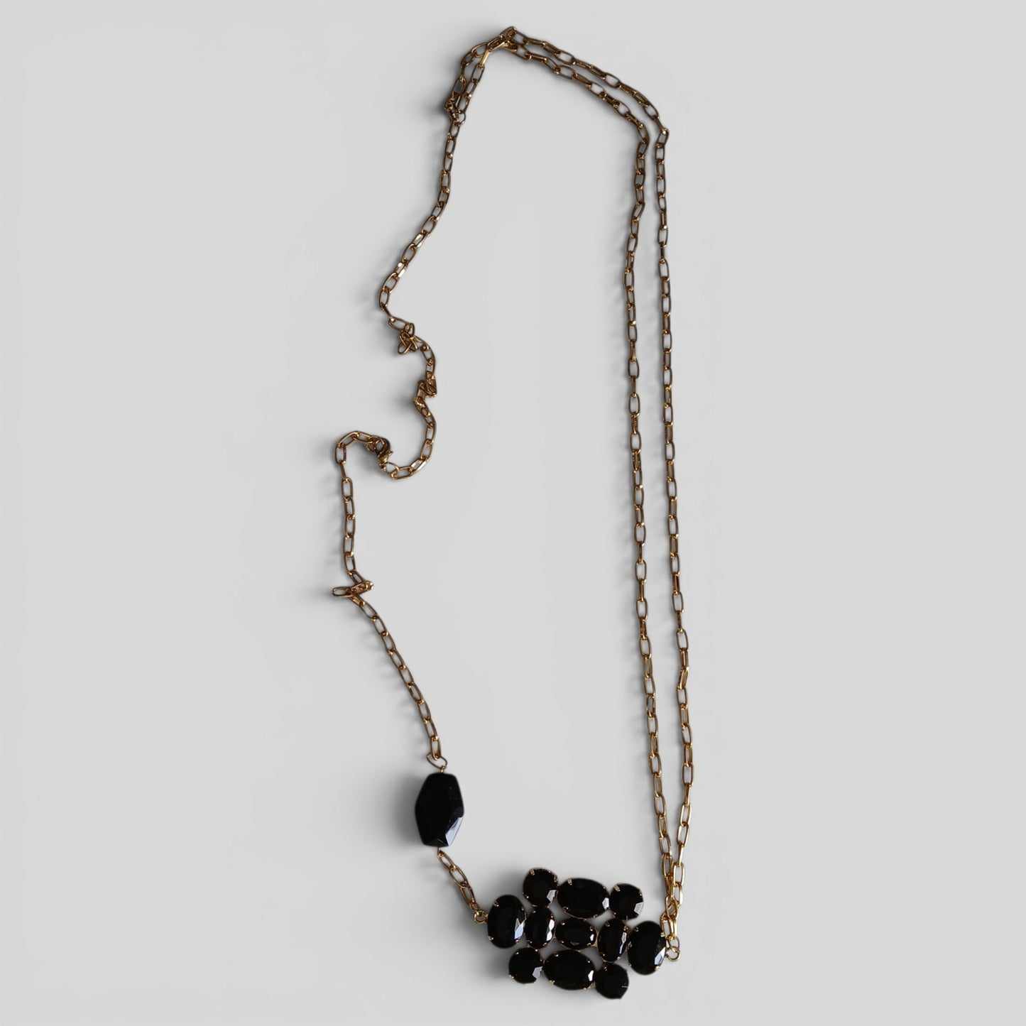 Necklace | Assymetrical Black Gold