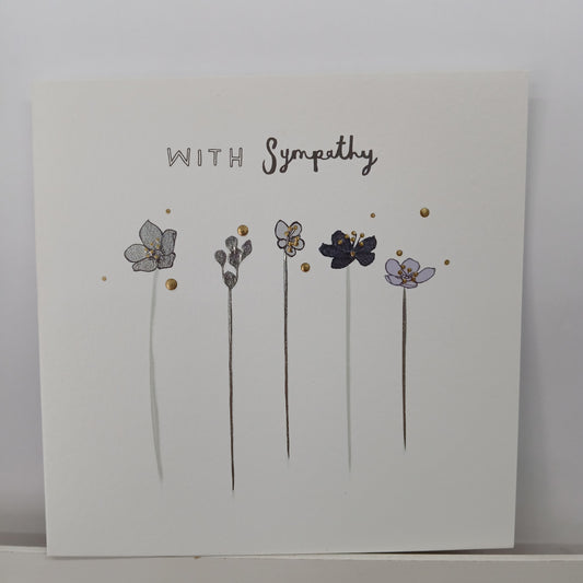 Sympathy Card | With Sympathy | Purple Flowers