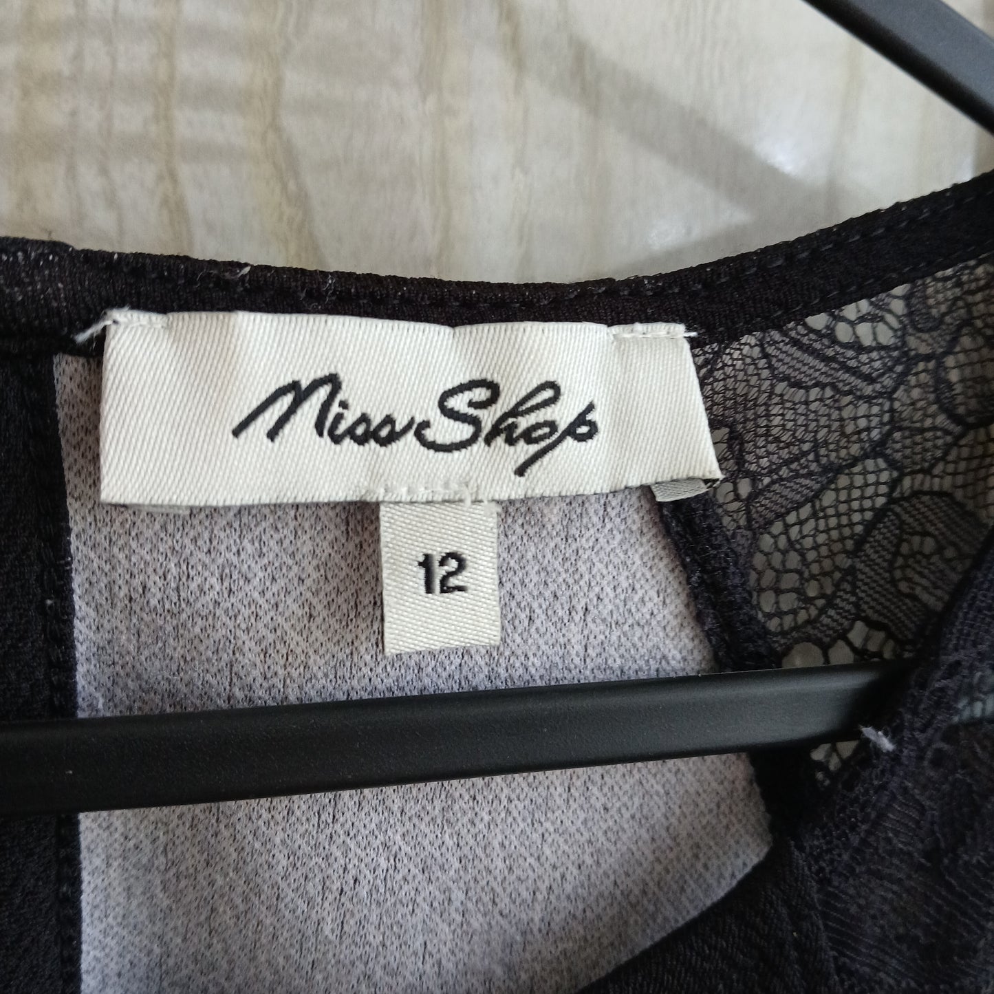 (12) Miss Shop Black Lace detail blouse