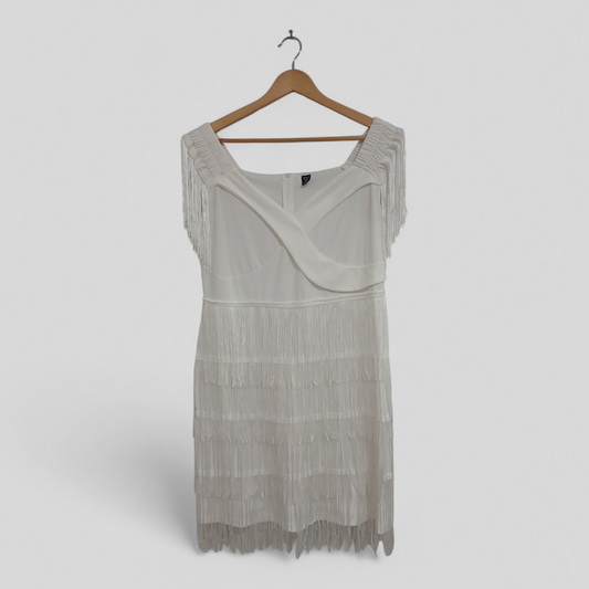 (1XL) Shein Curve | White Frill Dress