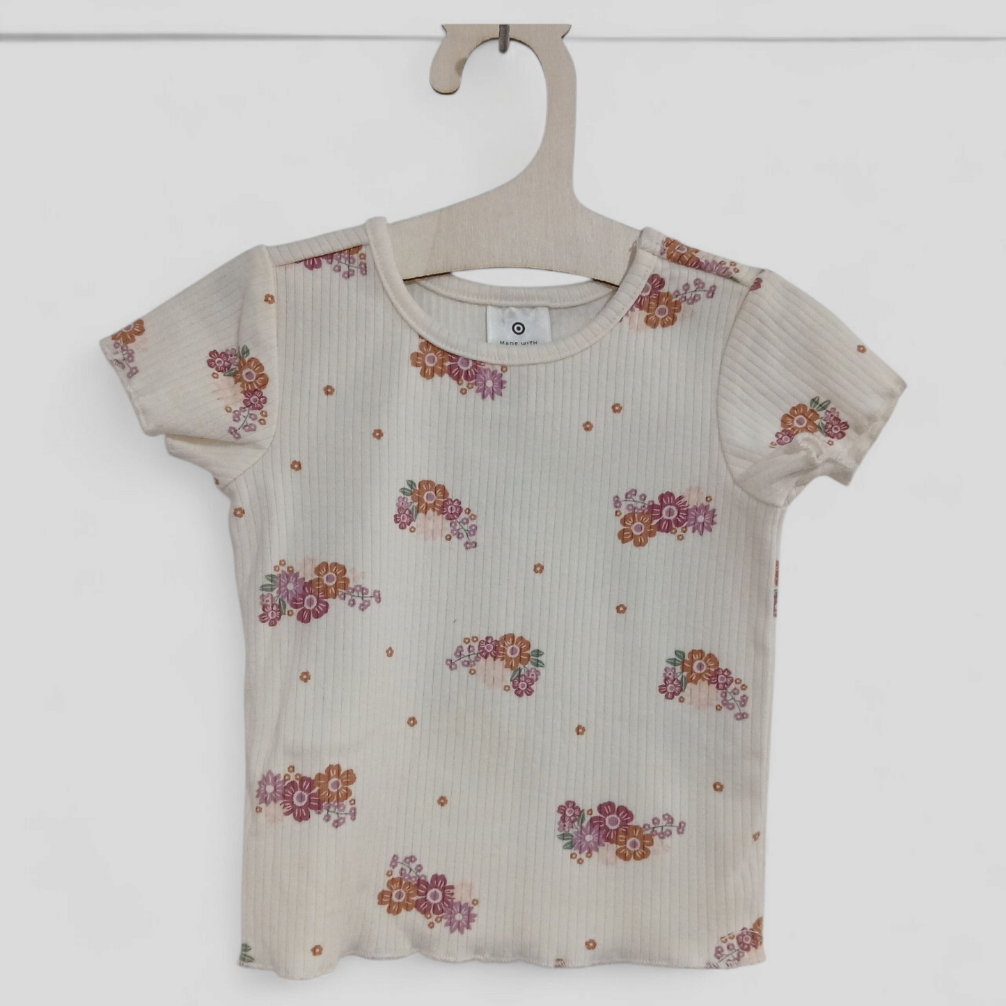 (000) Target | Floral Ribbed Top