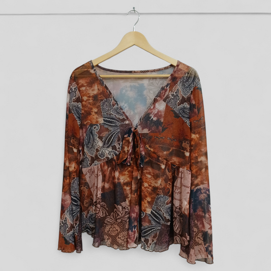 (1XL) Shein Curve | Sheer Blouse