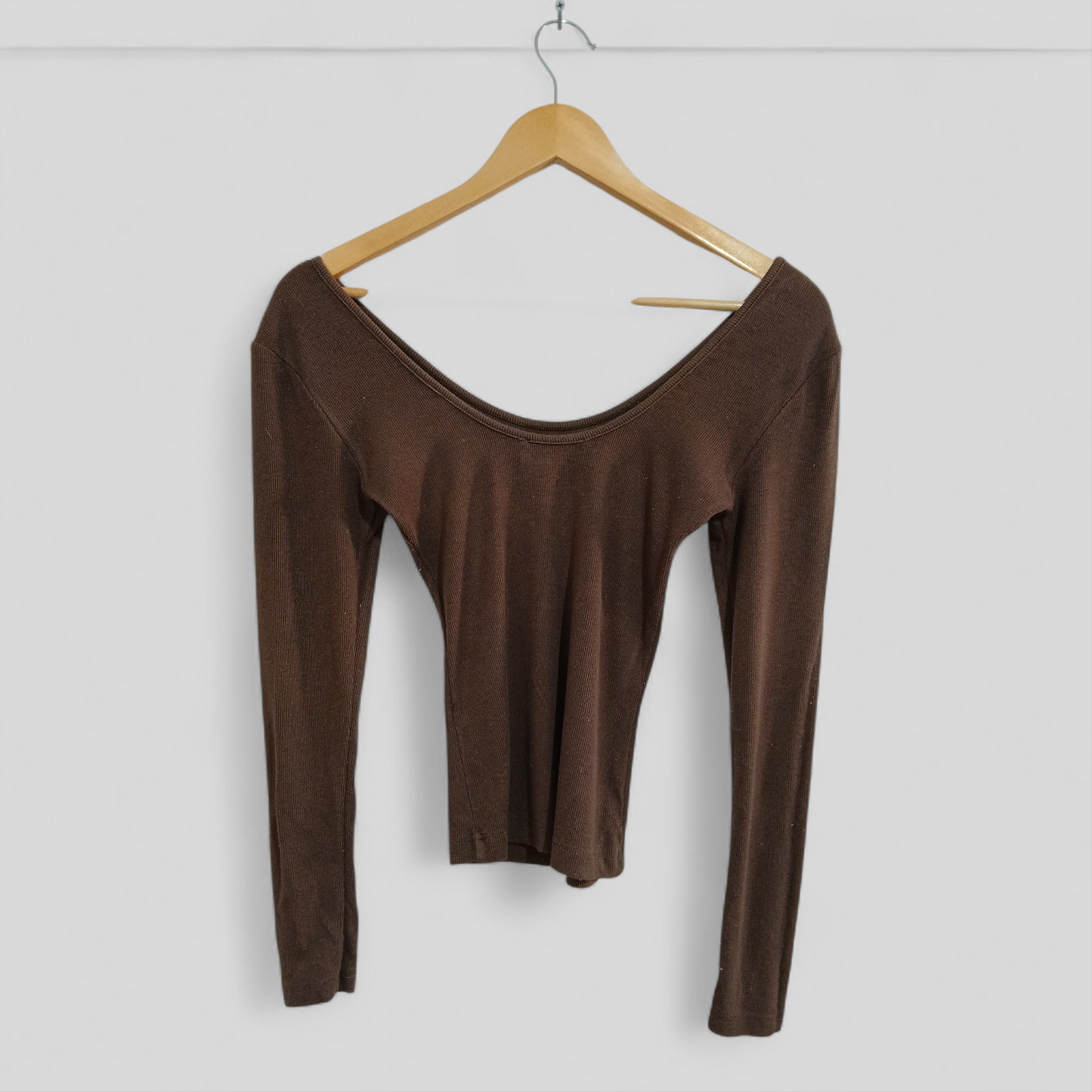 (XS) White Sandstorm | Brown LS Blouse