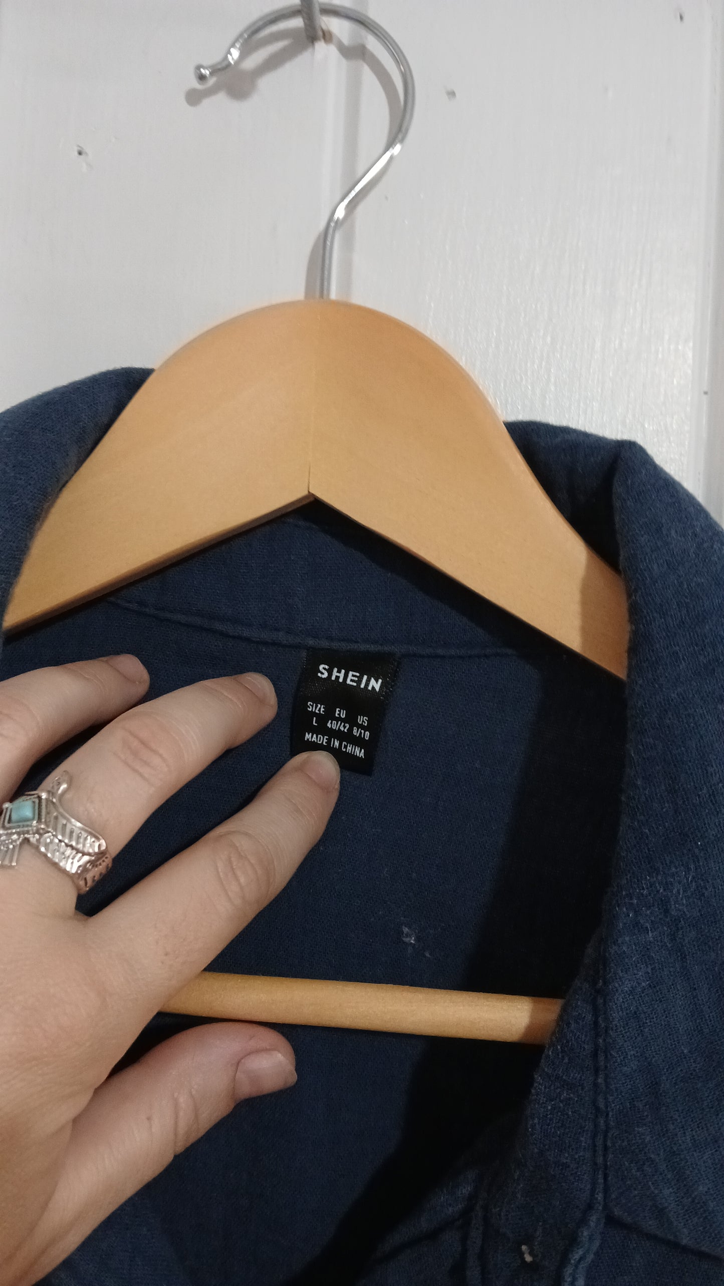 (L) Shein | LS Navy Shirt