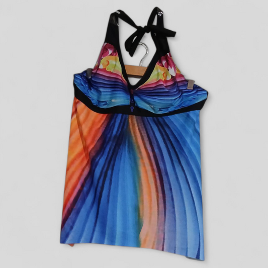 (XL) Orange/Blue Swim Top