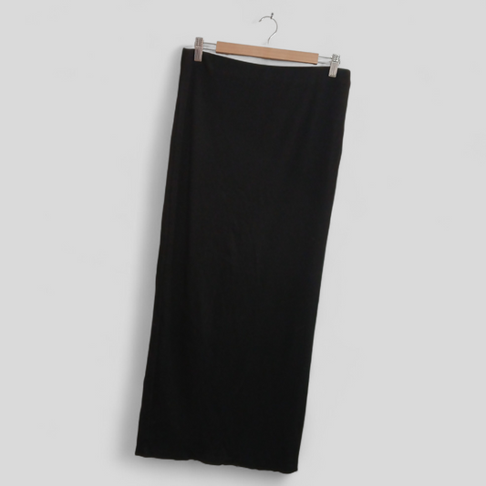 (16) Anko | Black Ribbed Midi Skirt