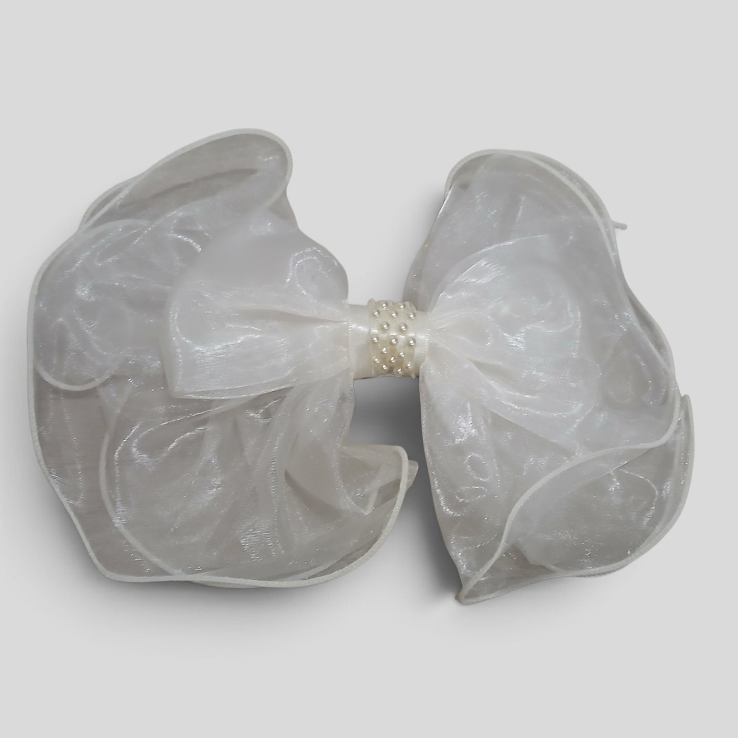 Hair Clip White Pearl Bow