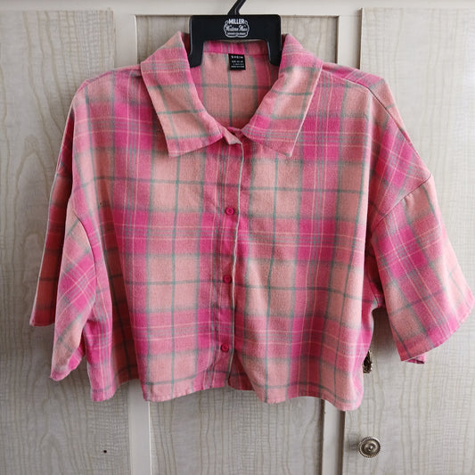 (L) Flannelette Crop Top