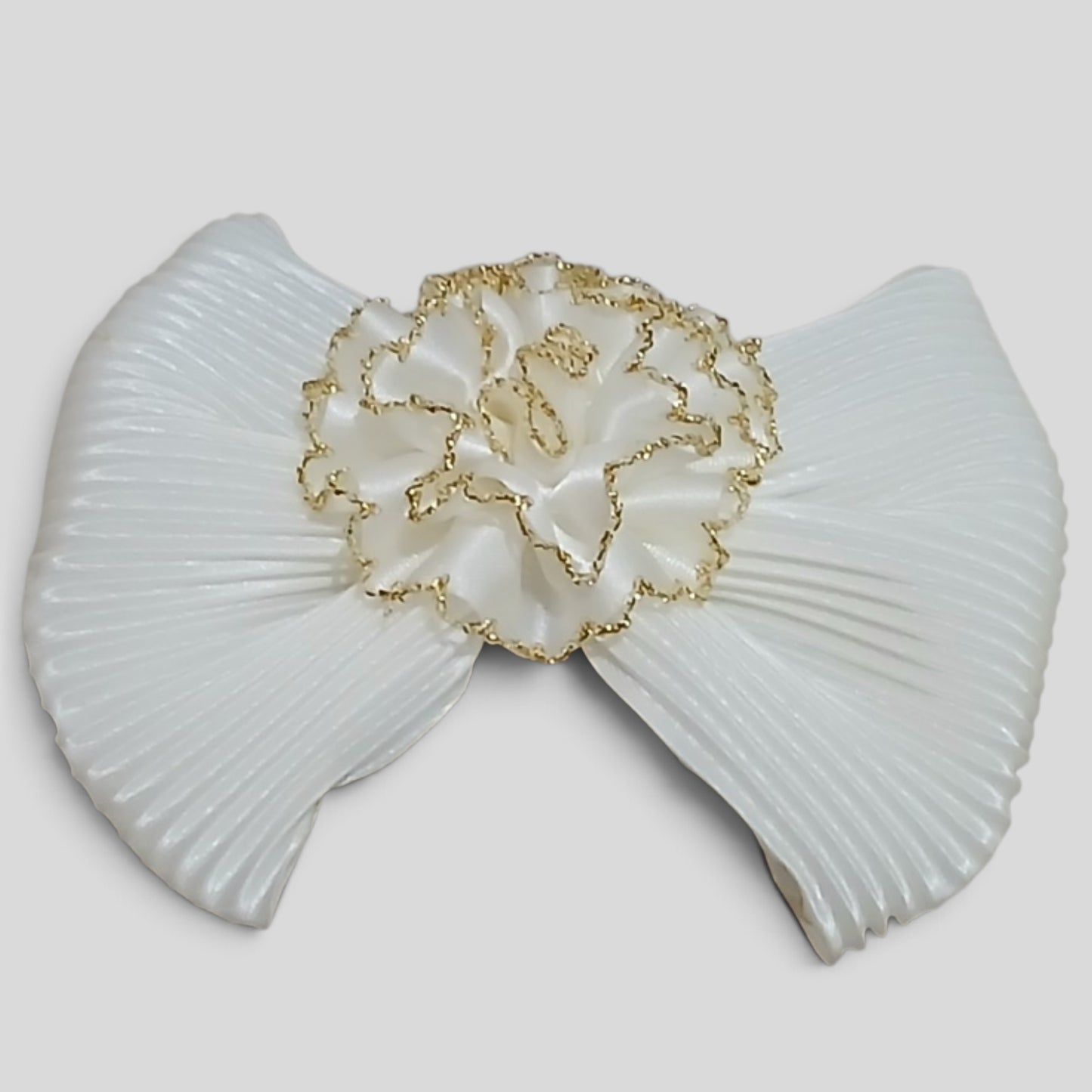 Hair Clip White Gold Bow