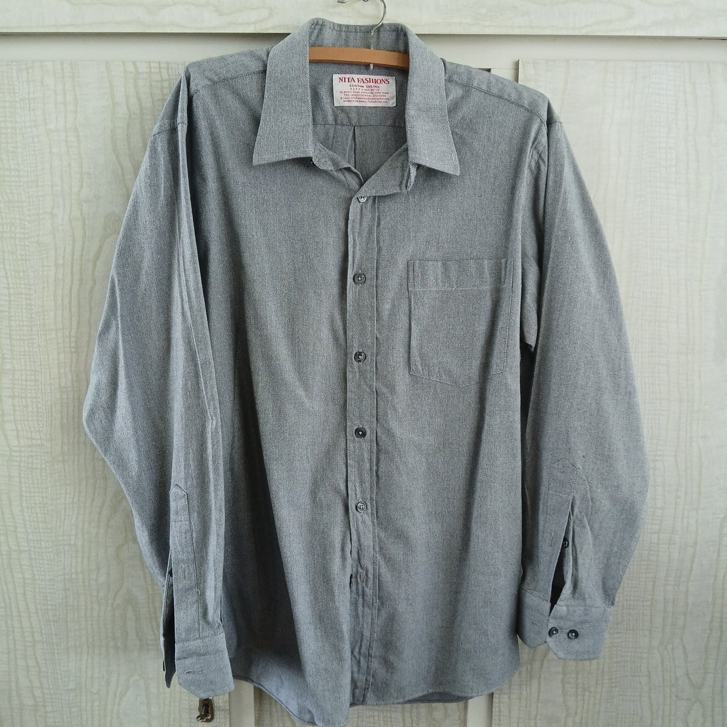 (M) Grey L/S Dress Shirt