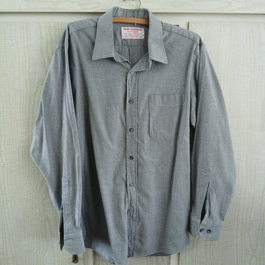 (M) Grey L/S Dress Shirt