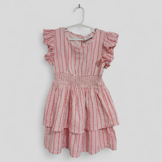 (5JNR) Mini Mango | Pink Striped Dress