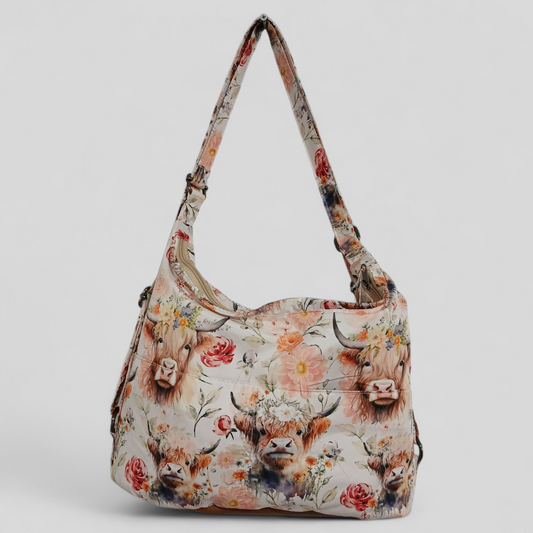 Highland Cow Florals | Convertable Bag | Tracy's Bag Creations