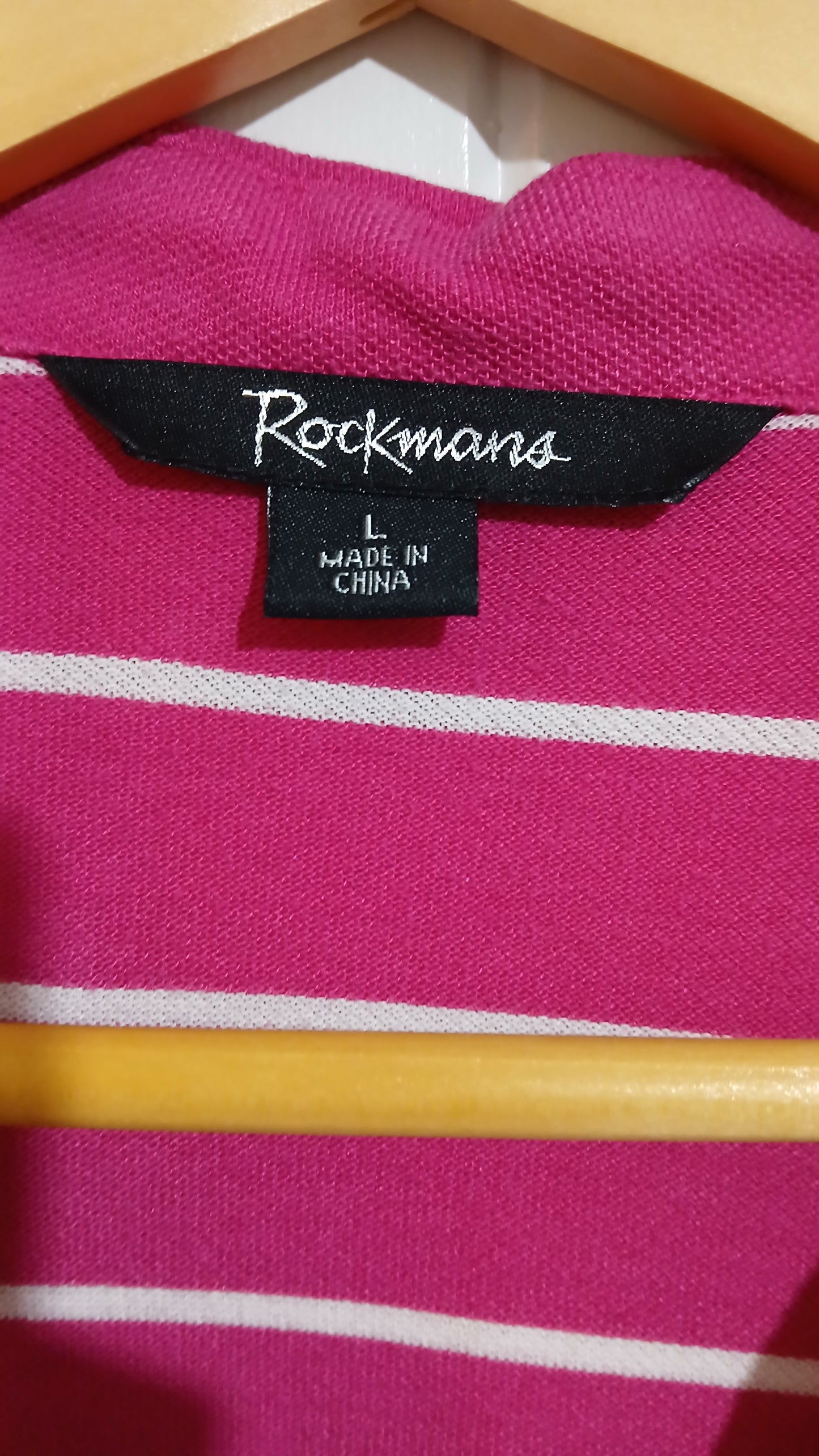 (L) Rockmans | Pink Striped Polo