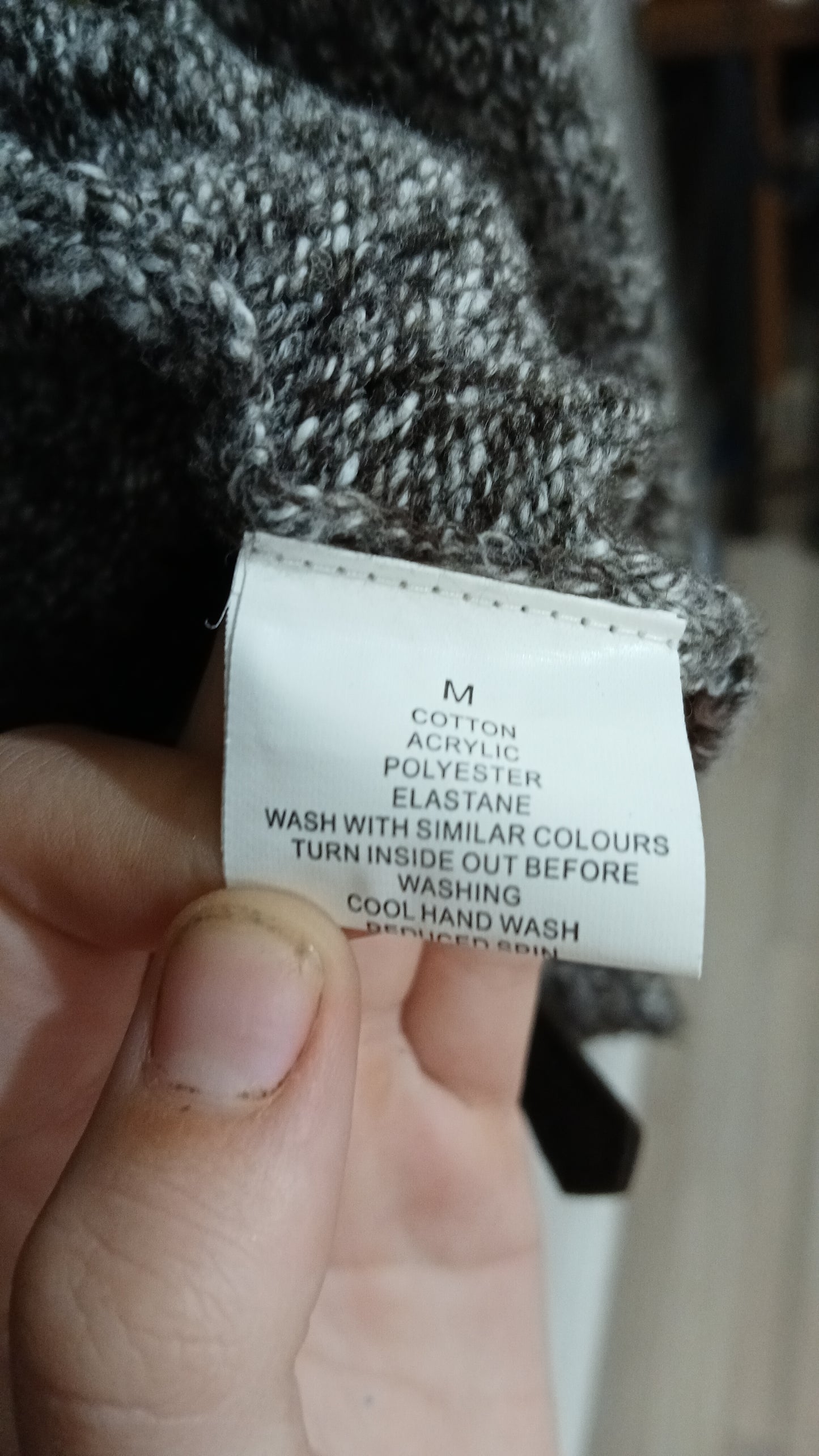 (M) Grey Brown Knit Jacket