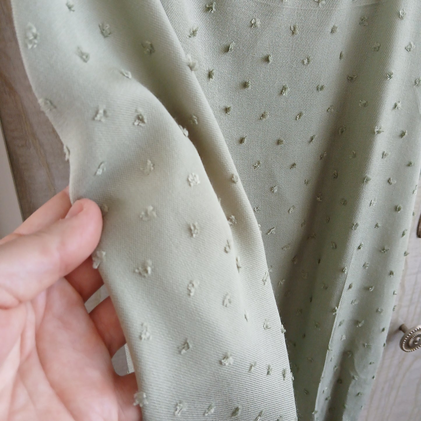 (S/M) eb&ive Green textured blouse