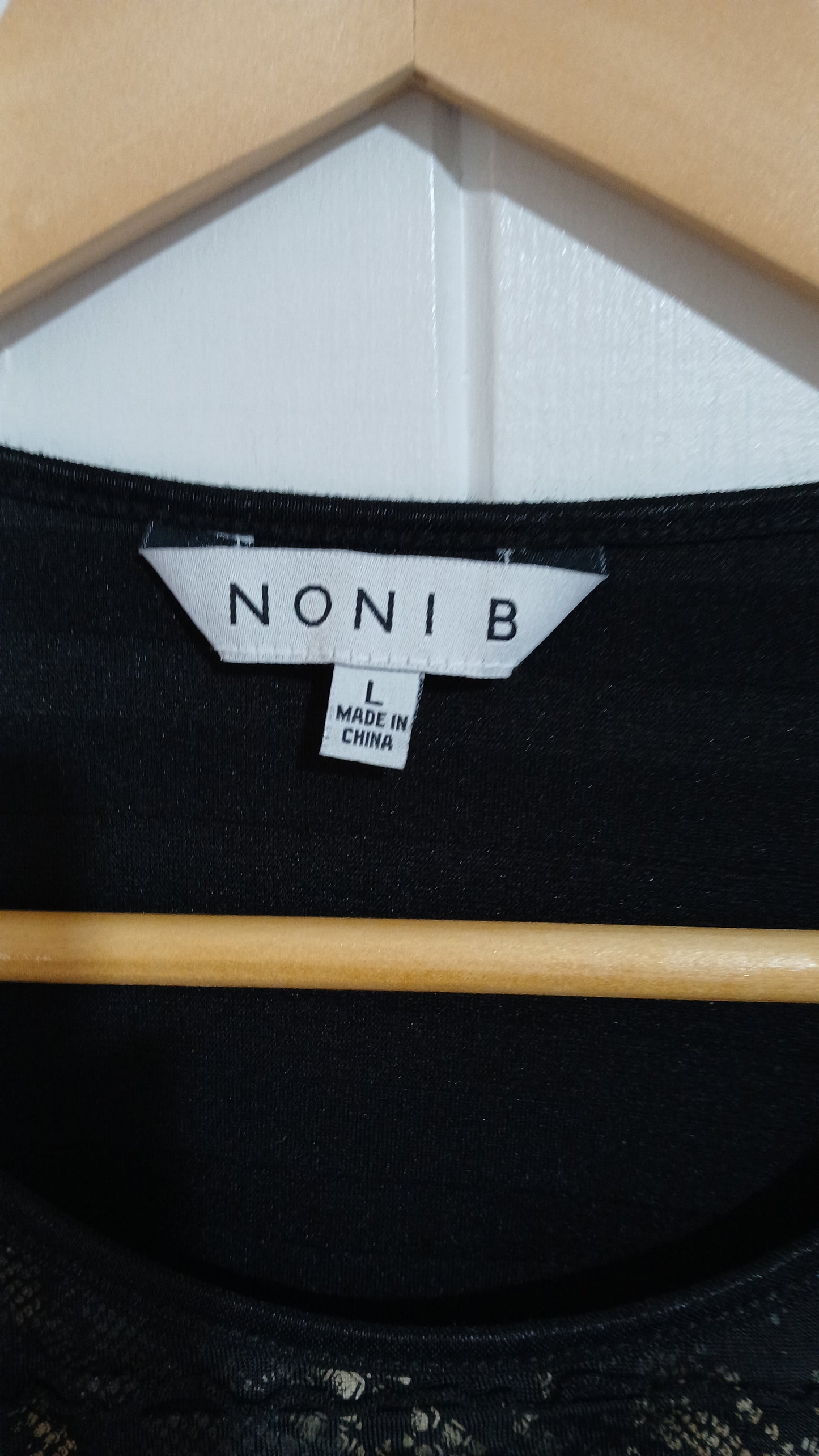 (L) Noni B | Black Gold Ruffle Shirt