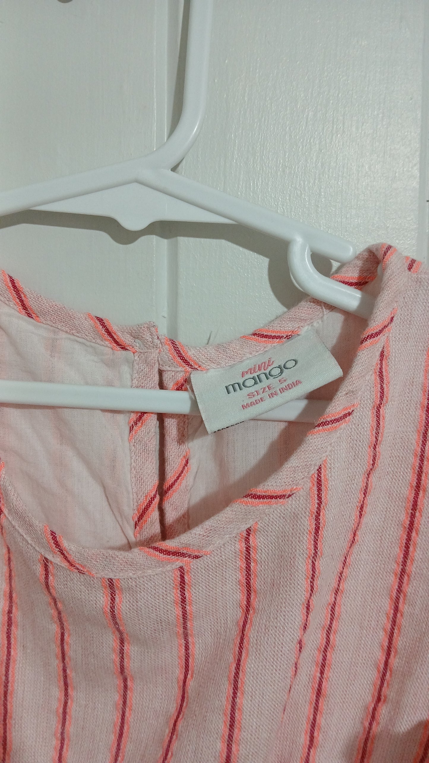 (5JNR) Mini Mango | Pink Striped Dress