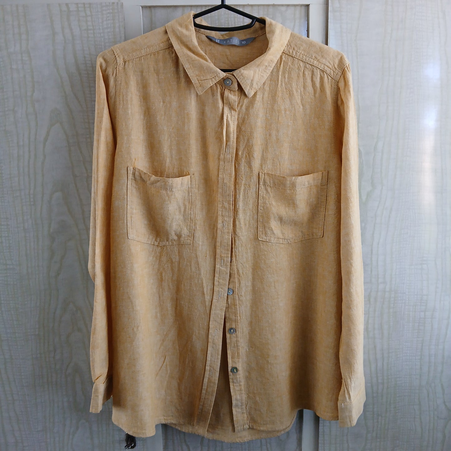 (10) Katies Yellow/Mustard Linen L/S shirt