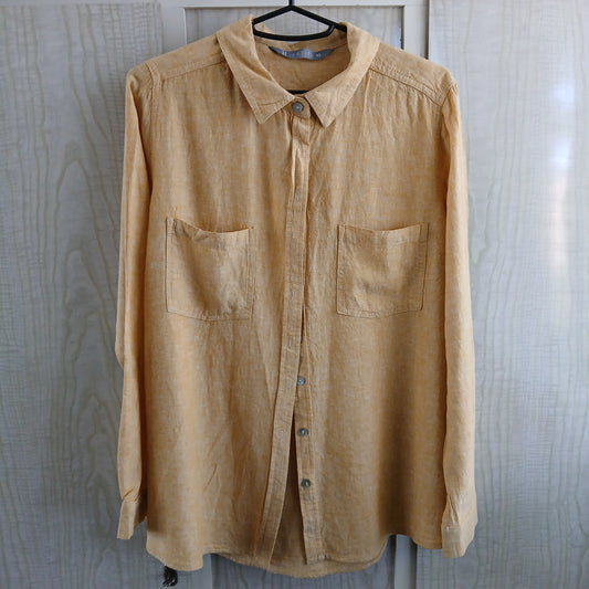 (10) Katies Yellow/Mustard Linen L/S shirt