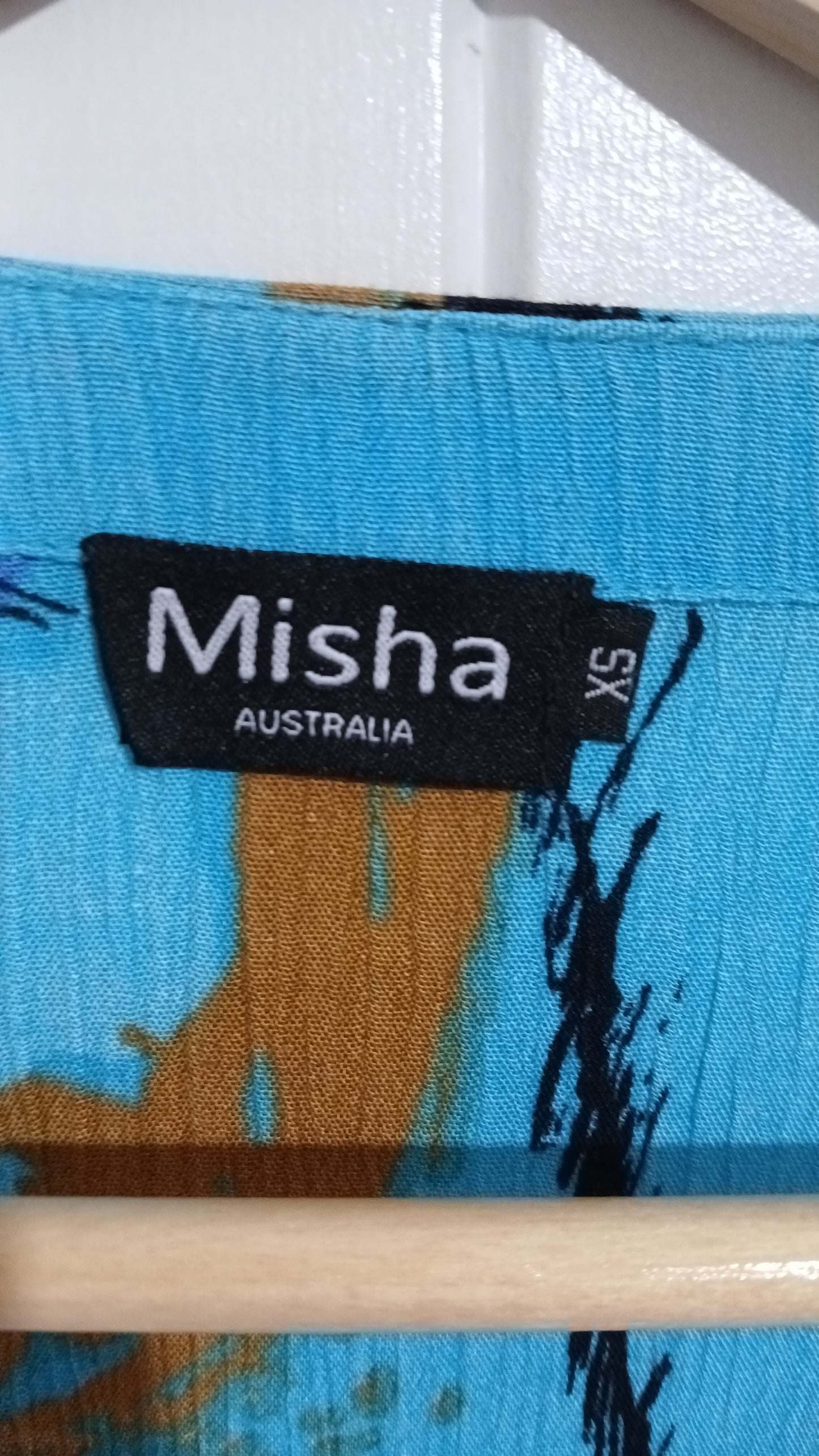 (XS) Misha | Blue Patterned Blouse