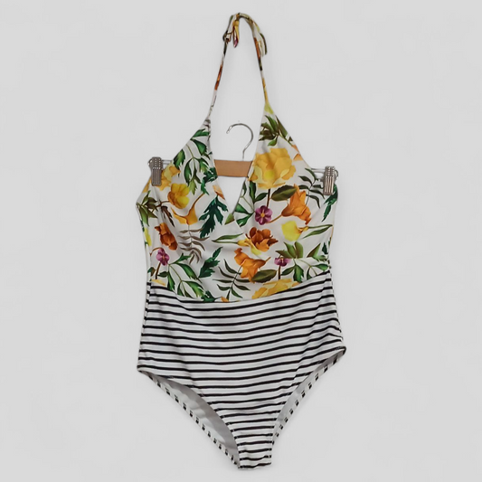 (XL) Shein | Floral/Stripes One Piece Swimmers