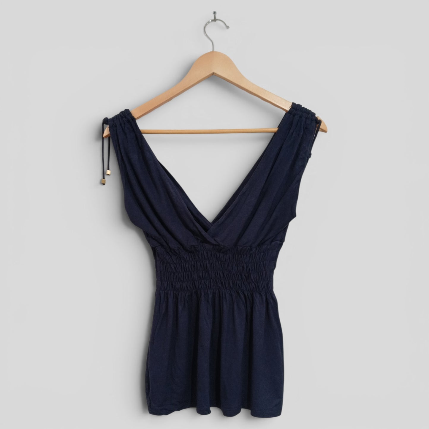 (12) Cheetah | Navy Blouse