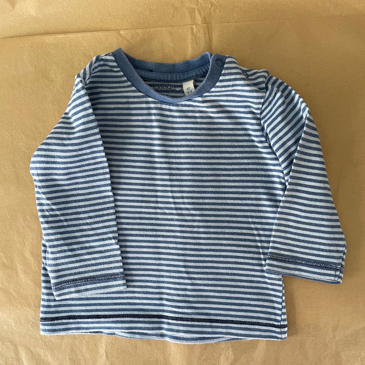 (2-3 month) Blue Striped L/S shirt