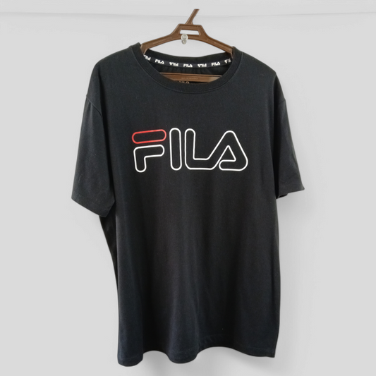 (L) FILA | Black Tee