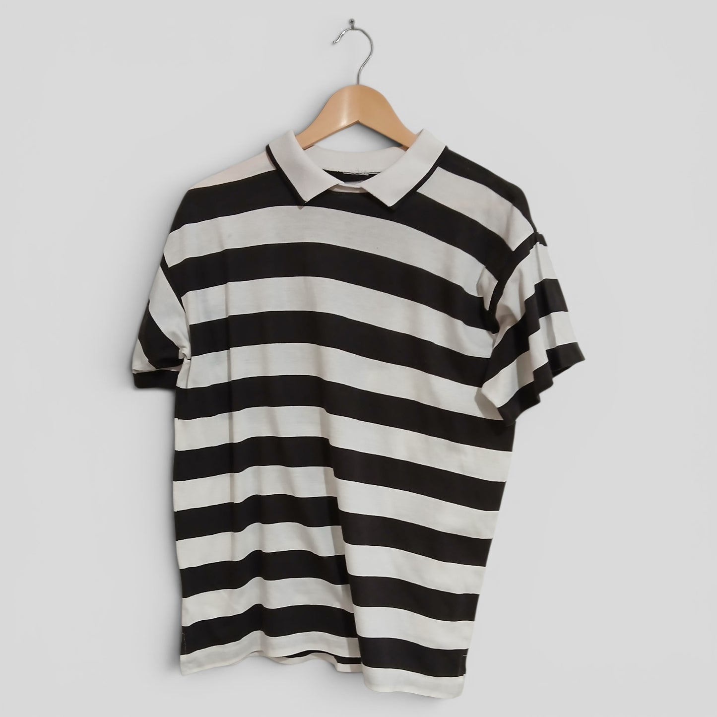 (L) BW Striped Polo