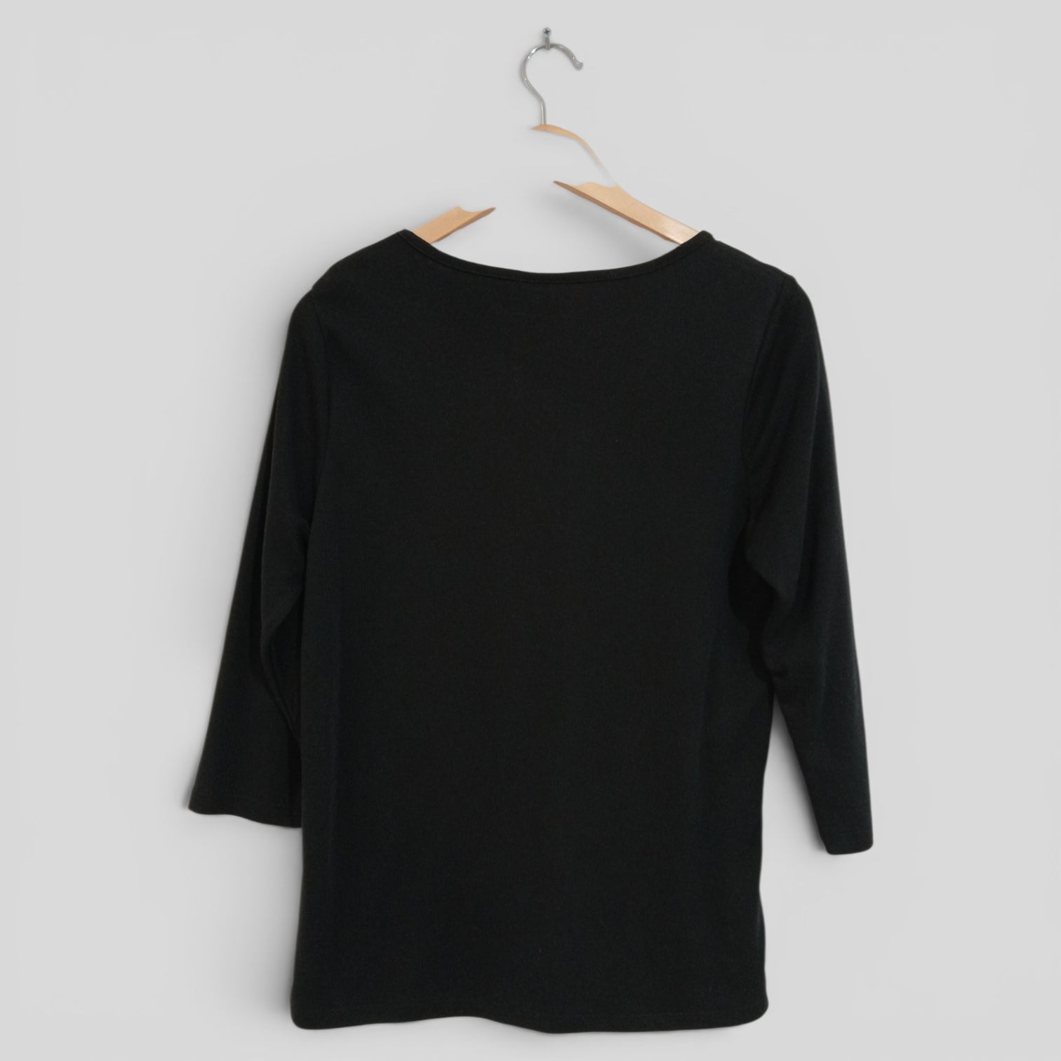 Image of (XL) Rockmans | Diamonte Neck Black Blouse