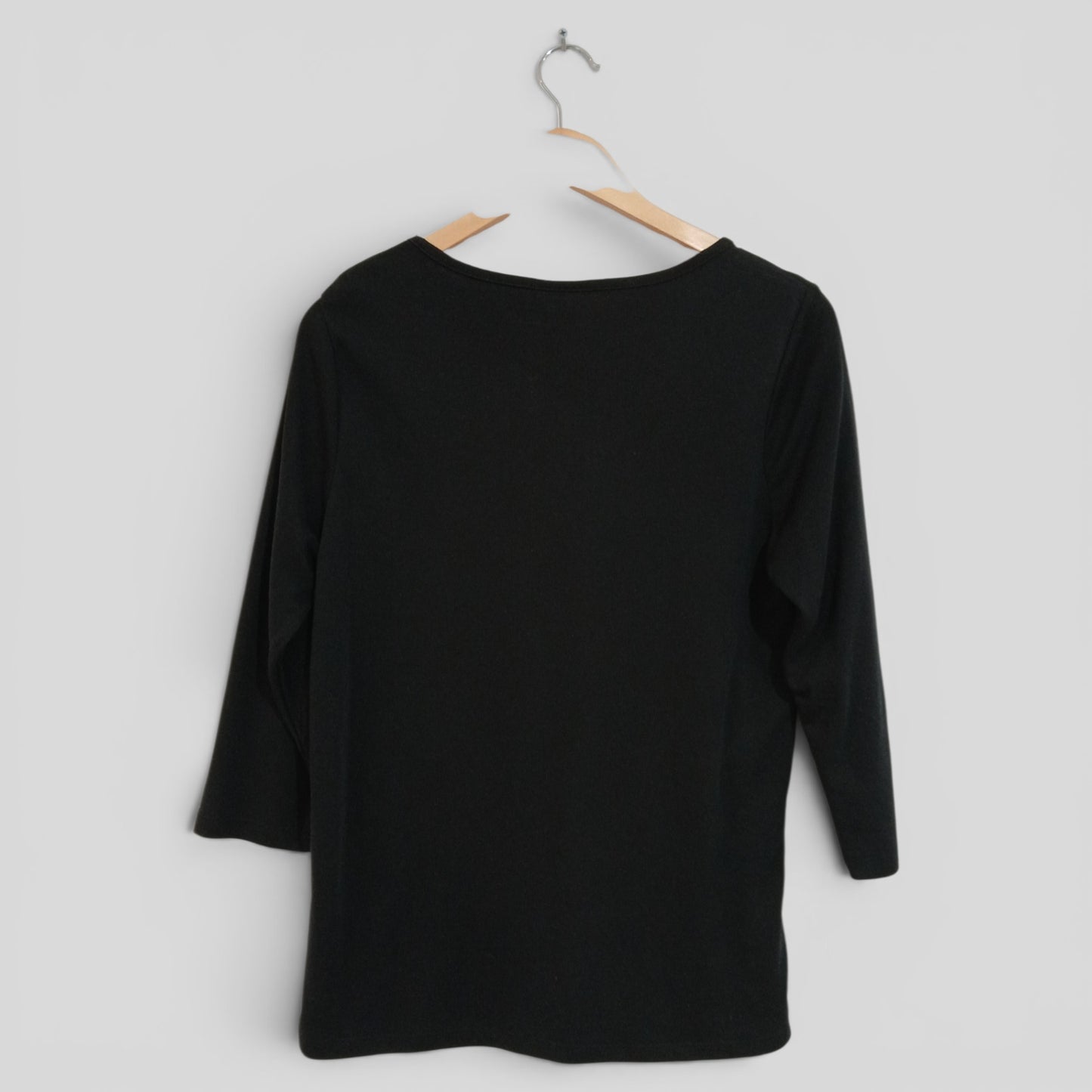 (XL) Rockmans | Diamonte Neck Black Blouse