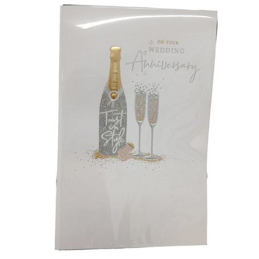 Anniversary Card |  Wedding/Wedding Anniversary fizz and glasses