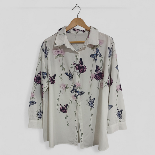 (0XL) Shein Curve | Butterfky LS Shirt