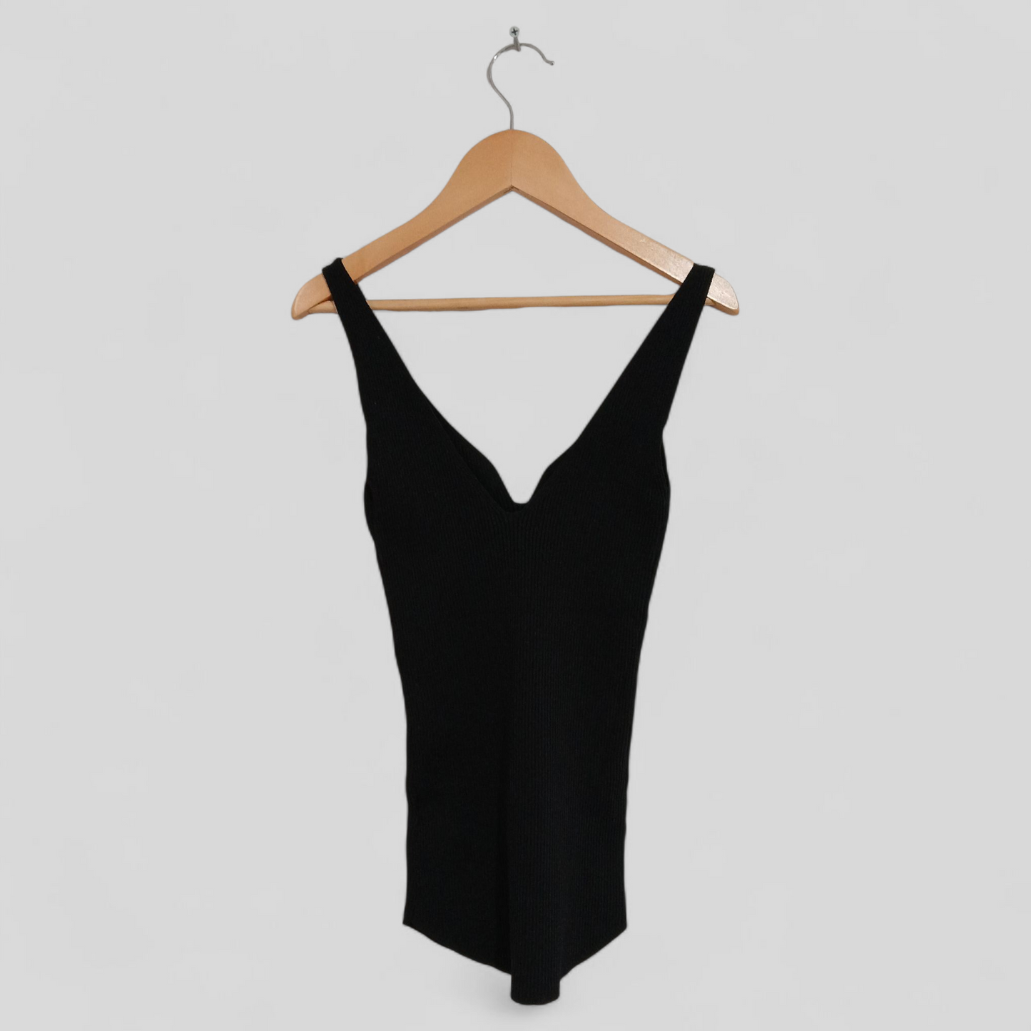 (6) Fate + Becker | Black Ribbed Blouse