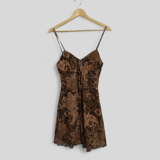 (M) Howdy Hetty | Brown Paisley Mini Dress BNWT