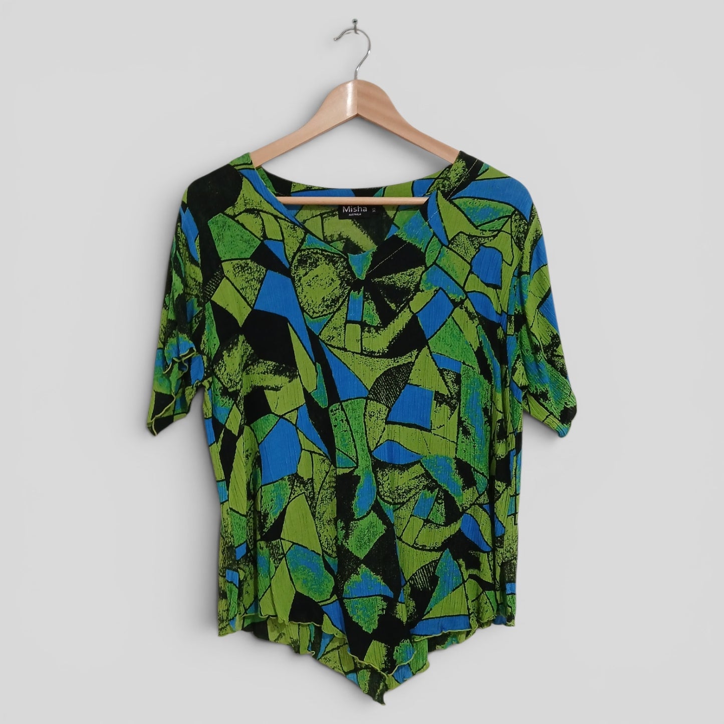 (XS) Misha | Green Patterned Blouse