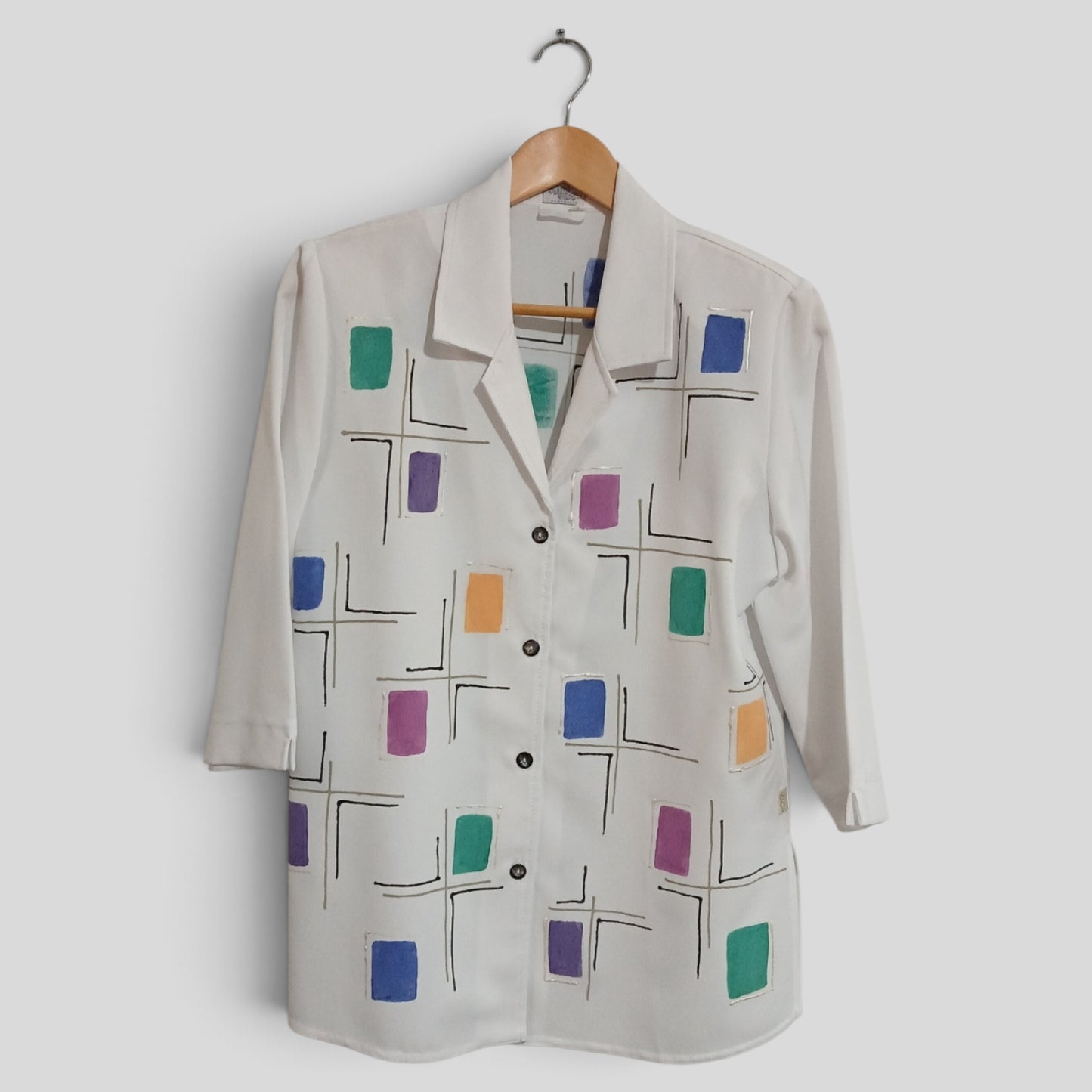 (S) Renzi Vorsa | White Colour Block 2 peice set