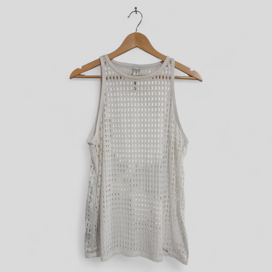 (XL) Lorna Jane | White Mesh Tank
