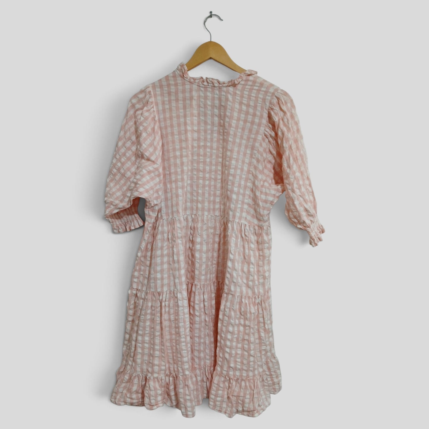(8) Joop & Gypsy | Pink Gingham Sleeved Dress