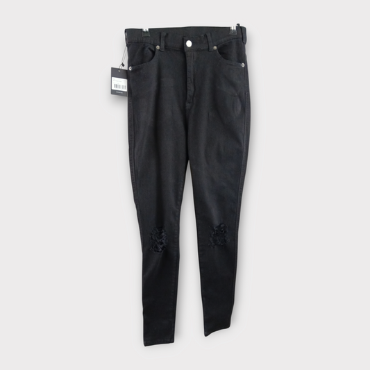 (12/L) BNWT Moxy Black Ripped Knees Skinny Jeans