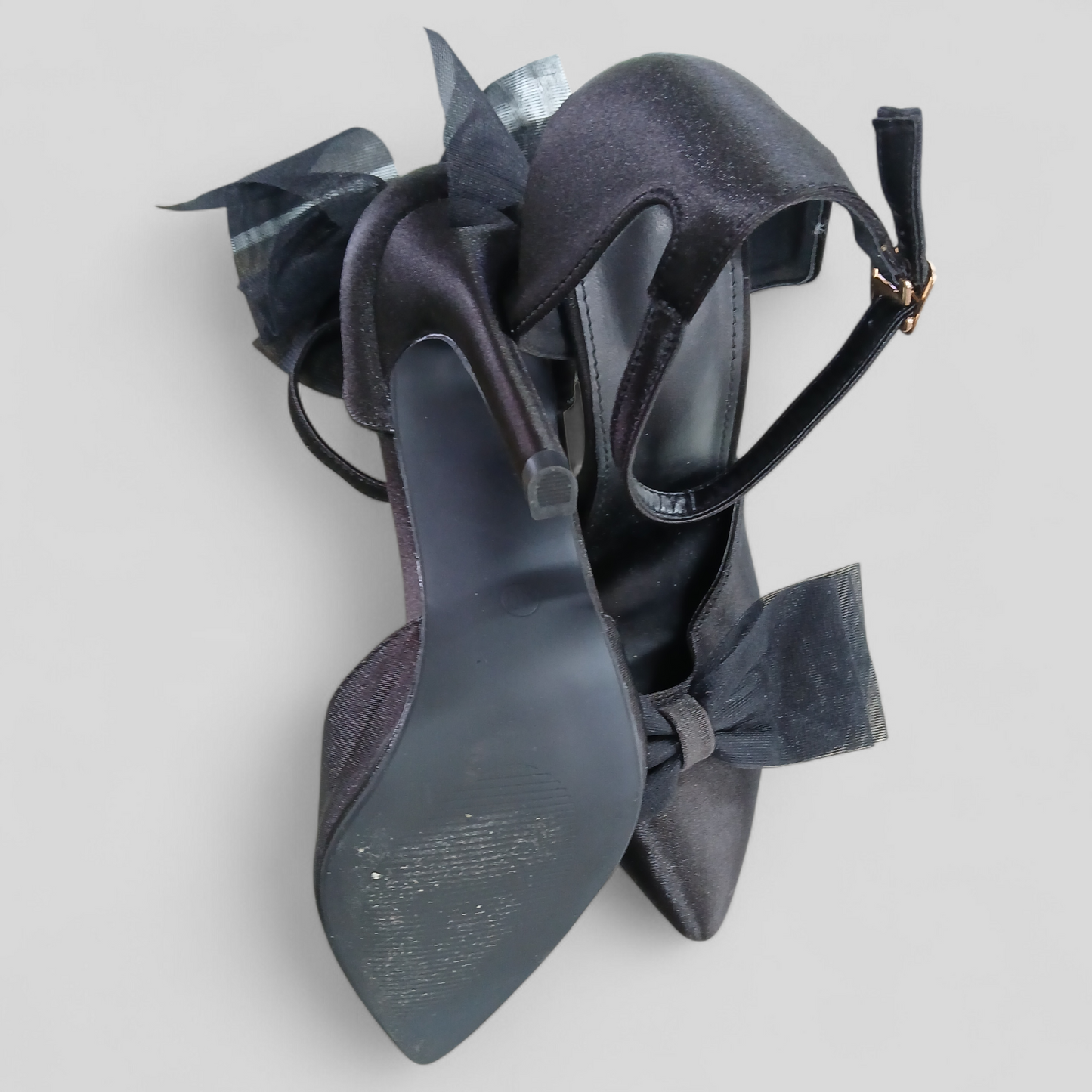 (40) Black Bow Stilettos