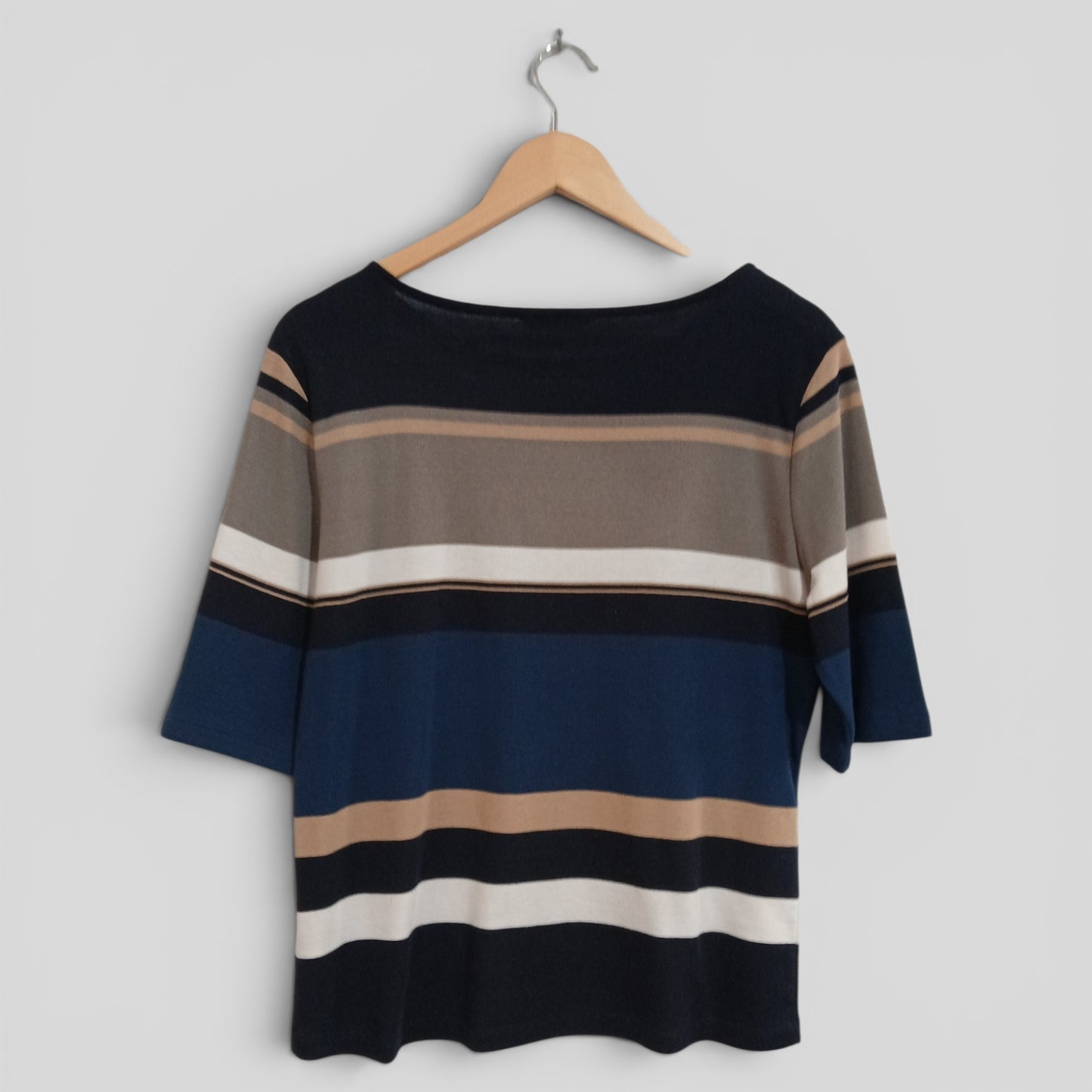 (XL) Suzannegrae | Grey Blue Striped Blouse