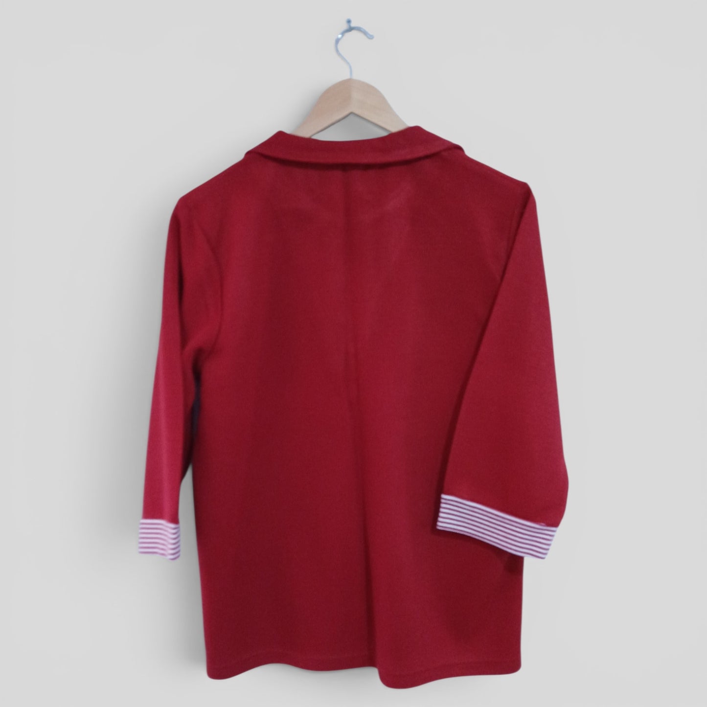 (14) Red Polo Striped